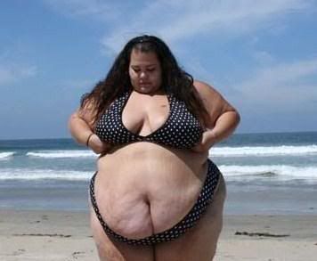fat woman on beach Pictures, Images and Photos