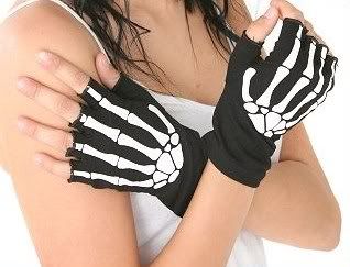 Skeleton Fingerless Gloves