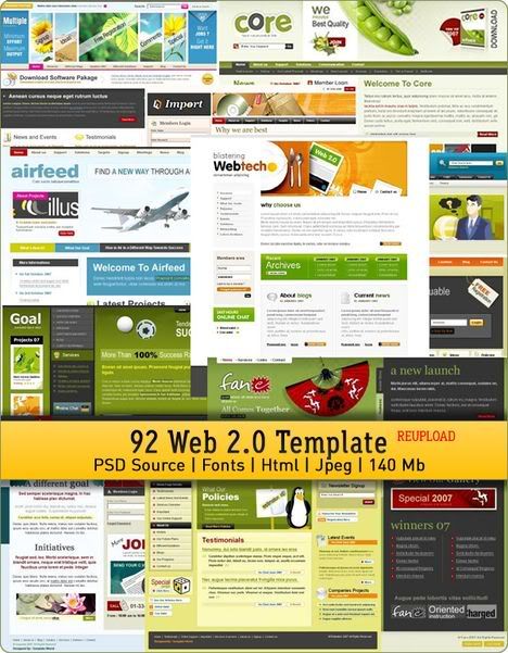 92 Web 2.0 Template