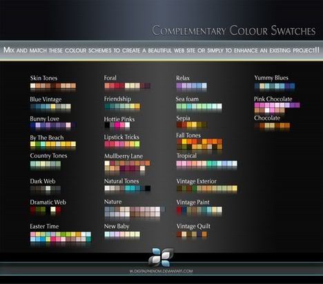 Complementary Colour Swatches by digitalphenom
