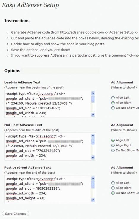 28 Really Great Wordpress Plugins! easy adsenser 28 Really Great Wordpress Plugins!