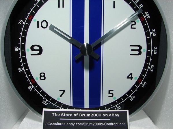 Shelby Cobra GT GTO Racing Stripes Sports  Car Wall Clock - 11 inch Aluminum Metal Casing with Quartz Watch - New -eBay Store - Brum2000s-Contraptions - stores.ebay.com/Brum2000s-Contraptions 