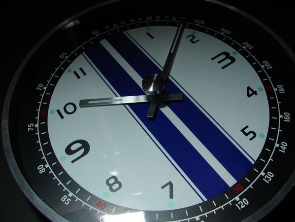 Racing Stripes Sports  Car Wall Clock - 11 inch Aluminum Metal Casing with Quartz Watch - New  - eBay Store - Brum2000s-Contraptions - stores.ebay.com/Brum2000s-Contraptions 