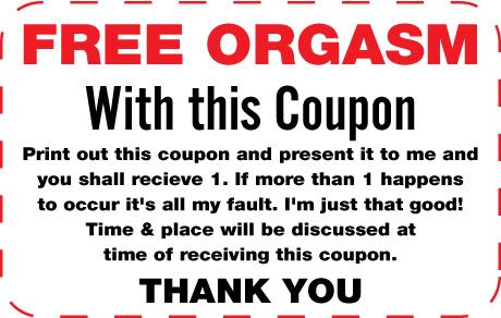 Free Orgasm Icon Sexy Love Sign Funny Coupon Thank You Photo by 