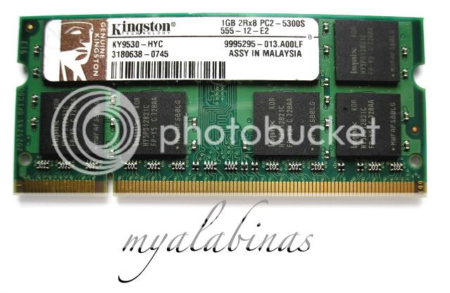 Kingston KY9530 HYC SODIMM DDR2 667MHz PC2 5300 CL5 1GB label side